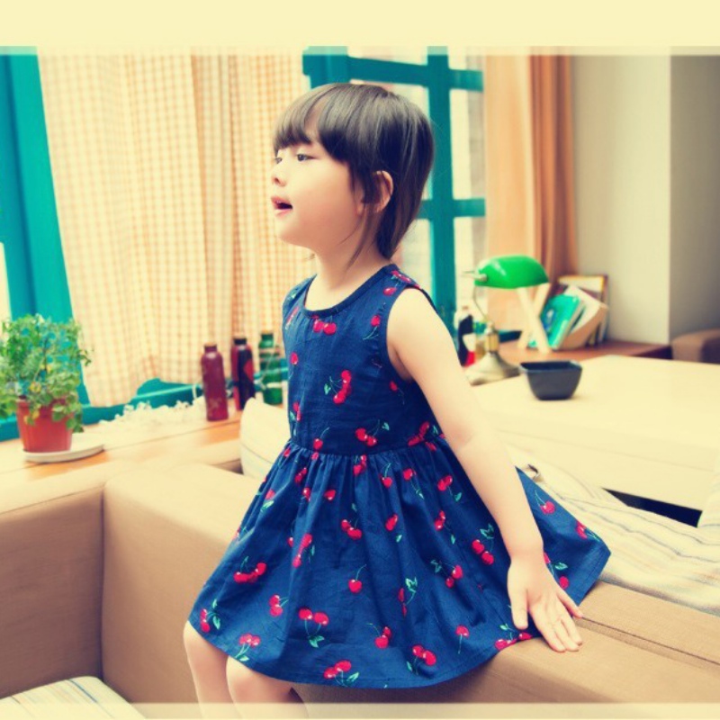 Fashion Summer Mother Daughter Matching Dresses Women Kids Girl Short